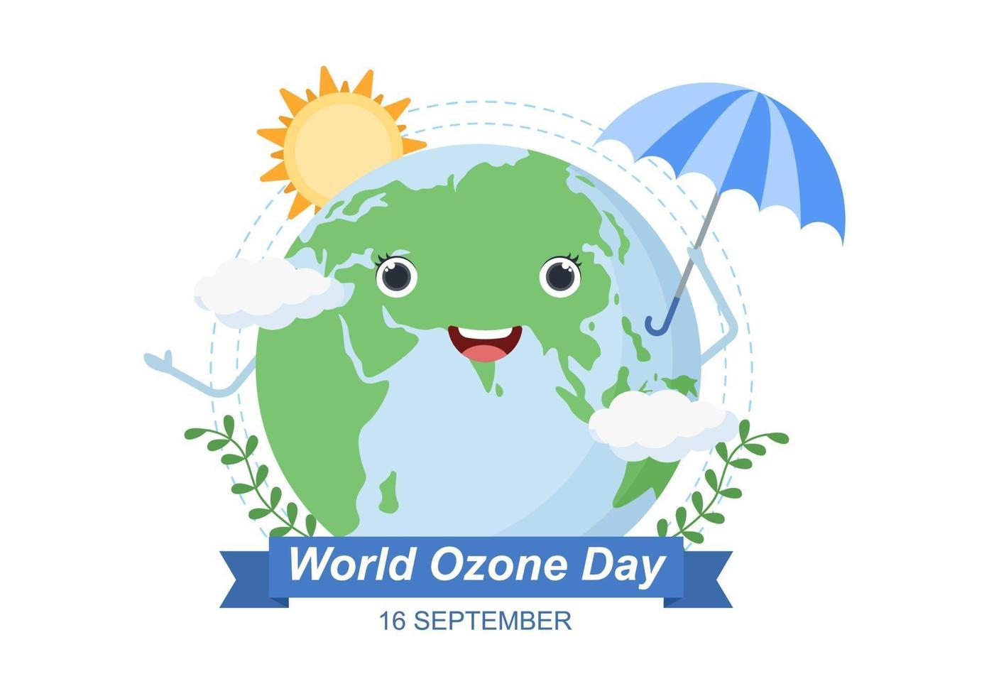 World Ozone Day Background Vector Illustration