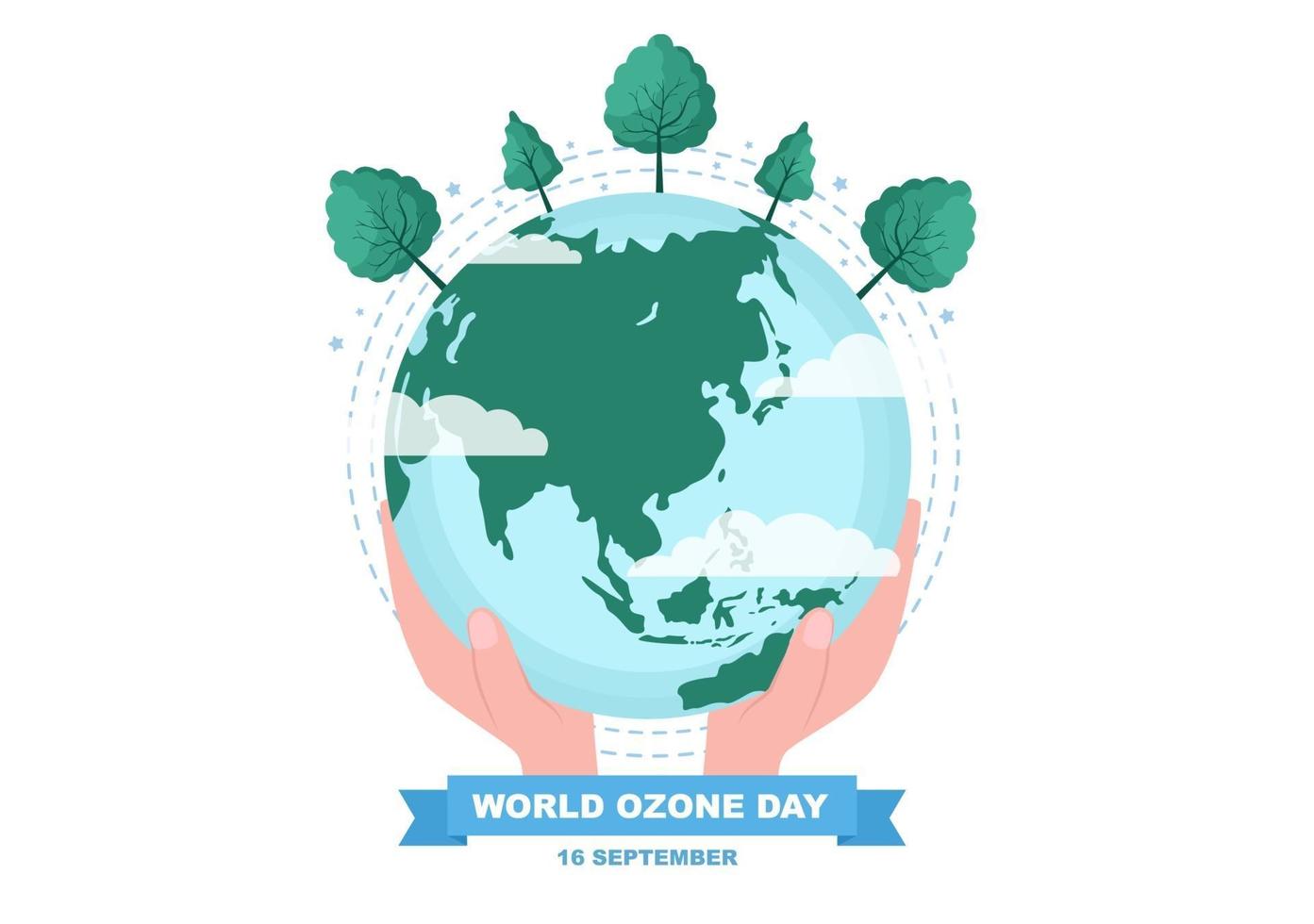 World Ozone Day Background Vector Illustration