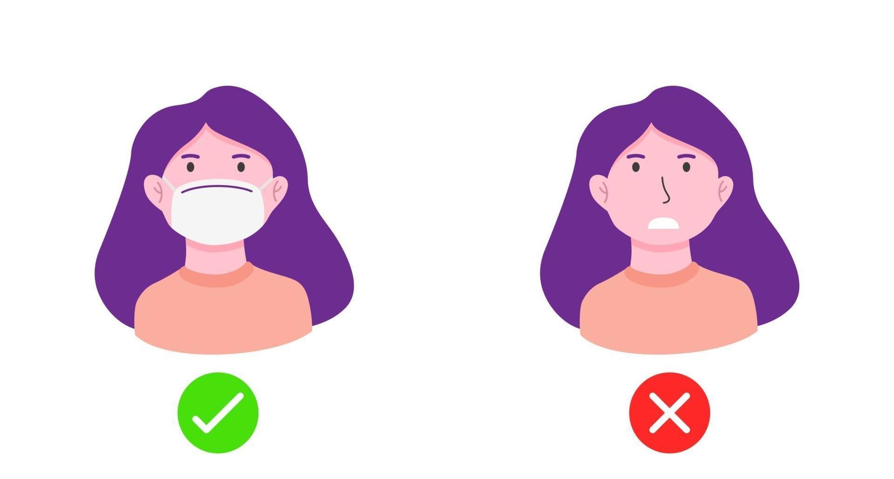 No entry without face mask or wear mask icon vector