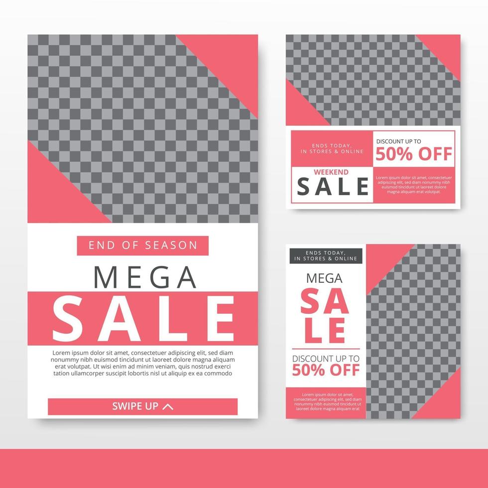 Sale banner template for online shop social media promotion vector