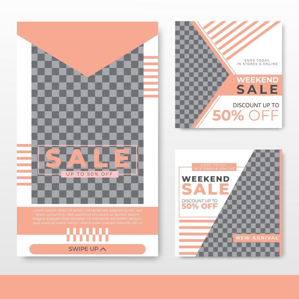 Sale banner template for online shop social media promotion vector