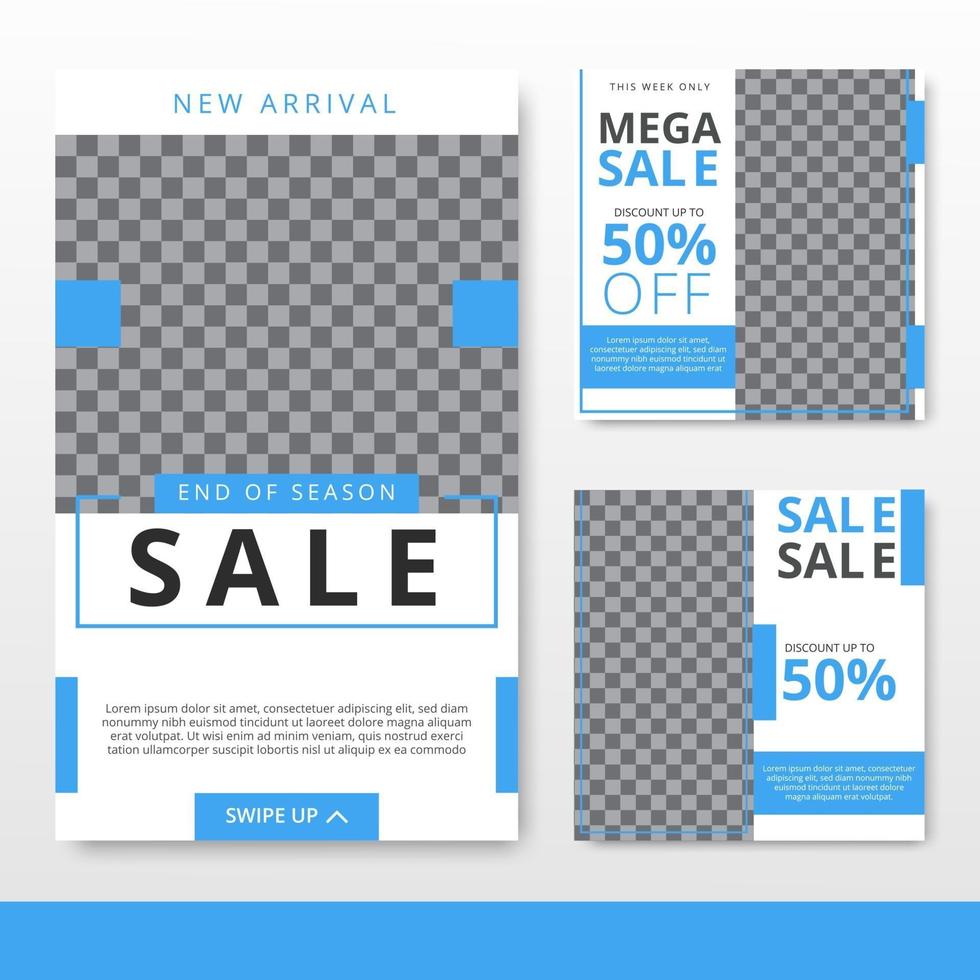 Sale banner template for online shop social media promotion vector