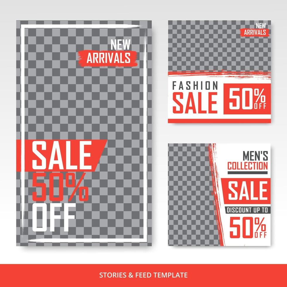 Sale banner template for online shop social media promotion vector