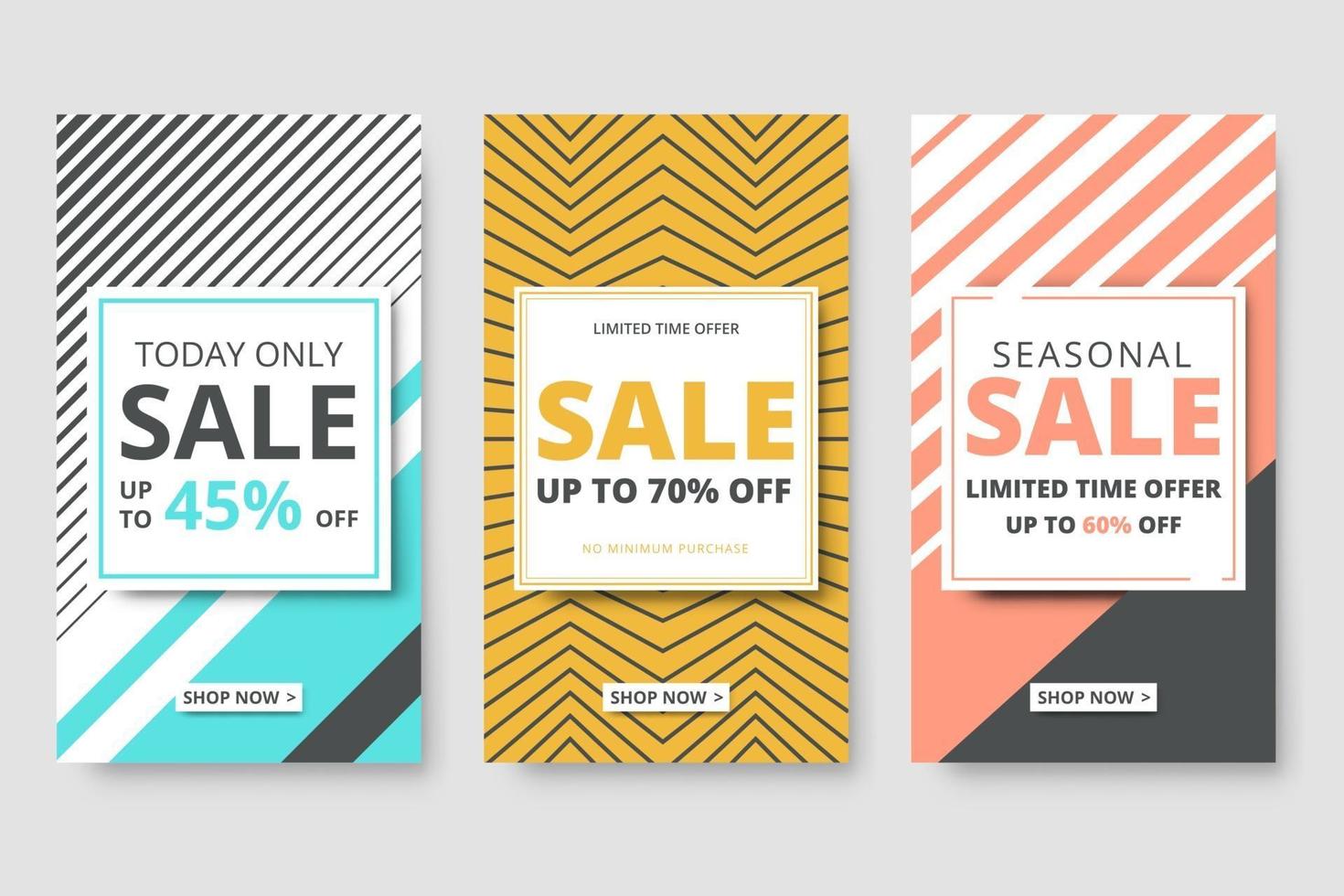 sale discount promotional banner template for social media story vector