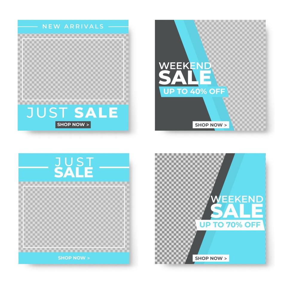 Set of four 4 banner template design with blank space for your image vector