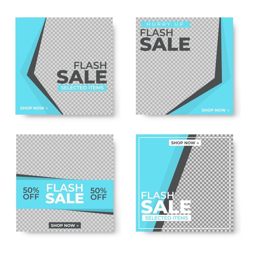 Set of four 4 banner template design with blank space for your image vector