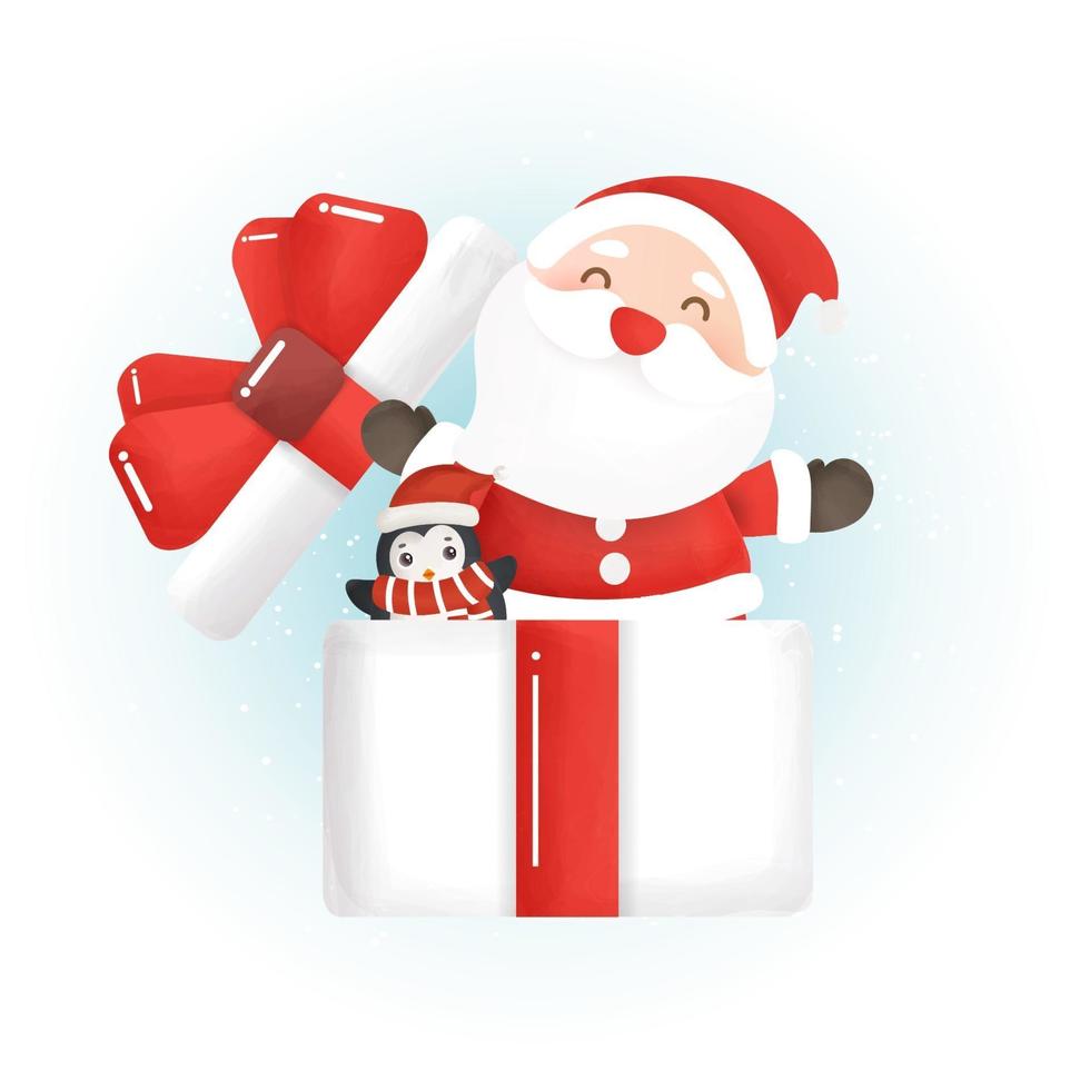 Cute Santa clause greeting card . vector