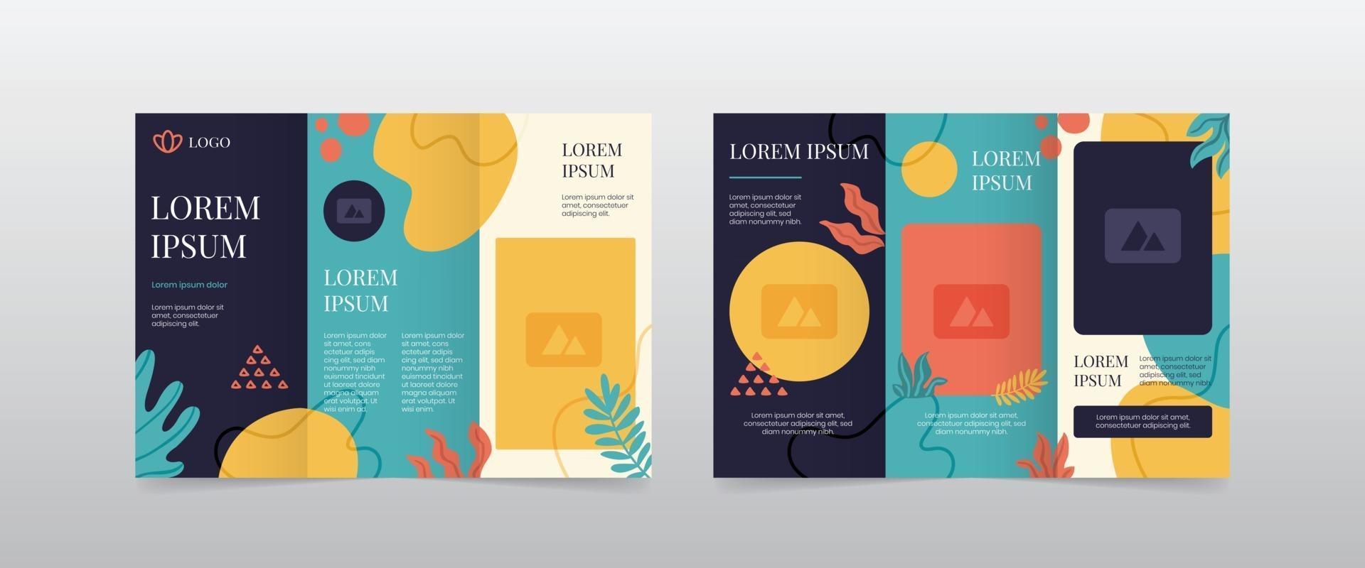 modern feminine trifold brochure layout vector