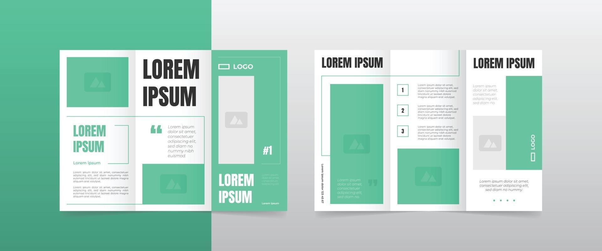 modern green trifold brochure layout design vector