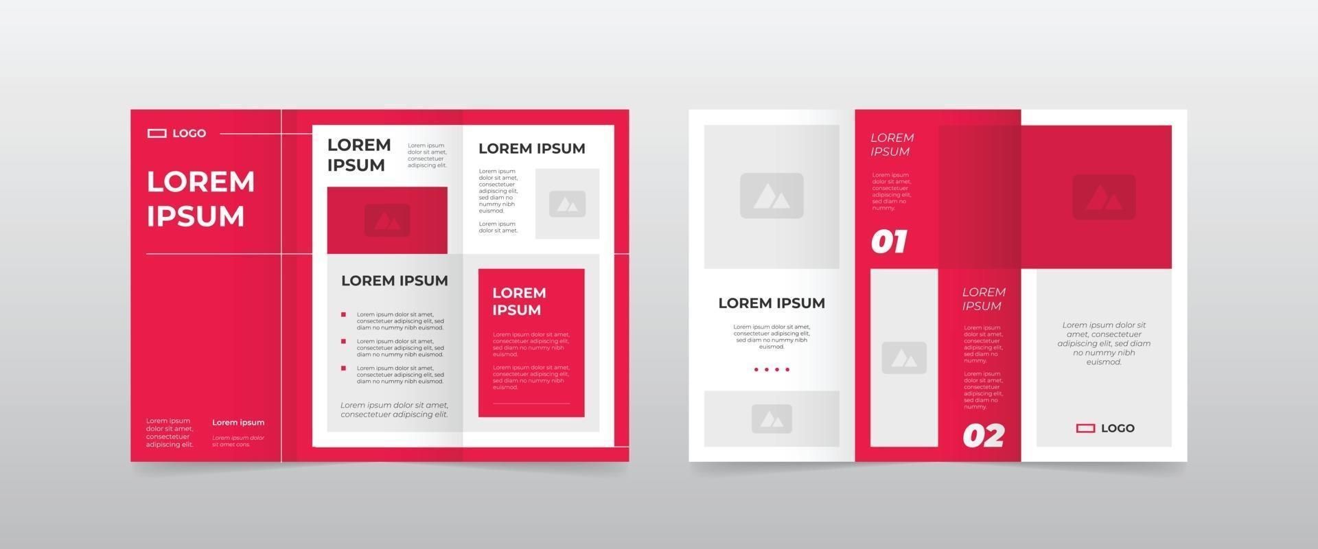 modern red trifold business brochure template vector