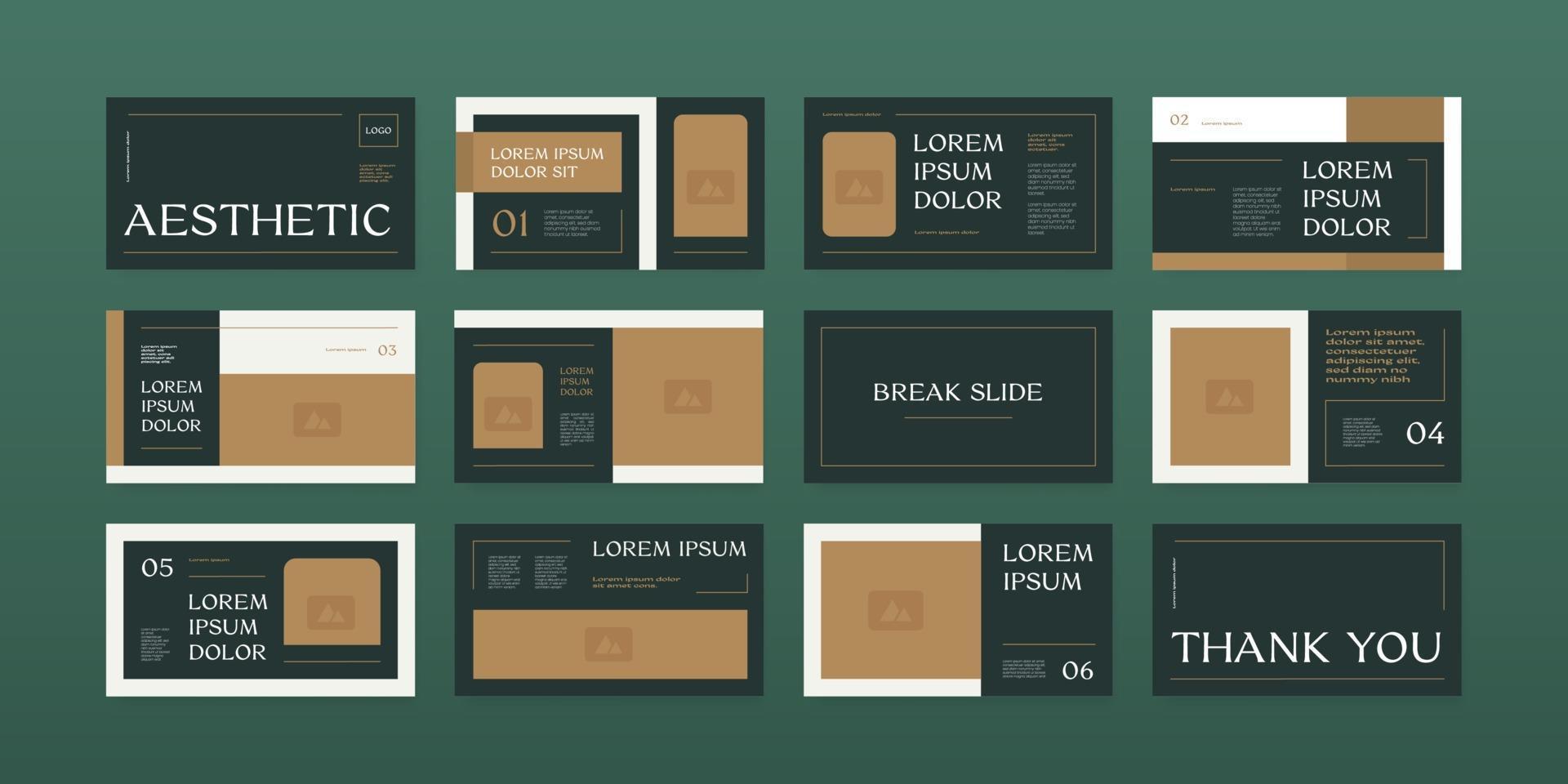 simple retro look presentation slide layout design vector