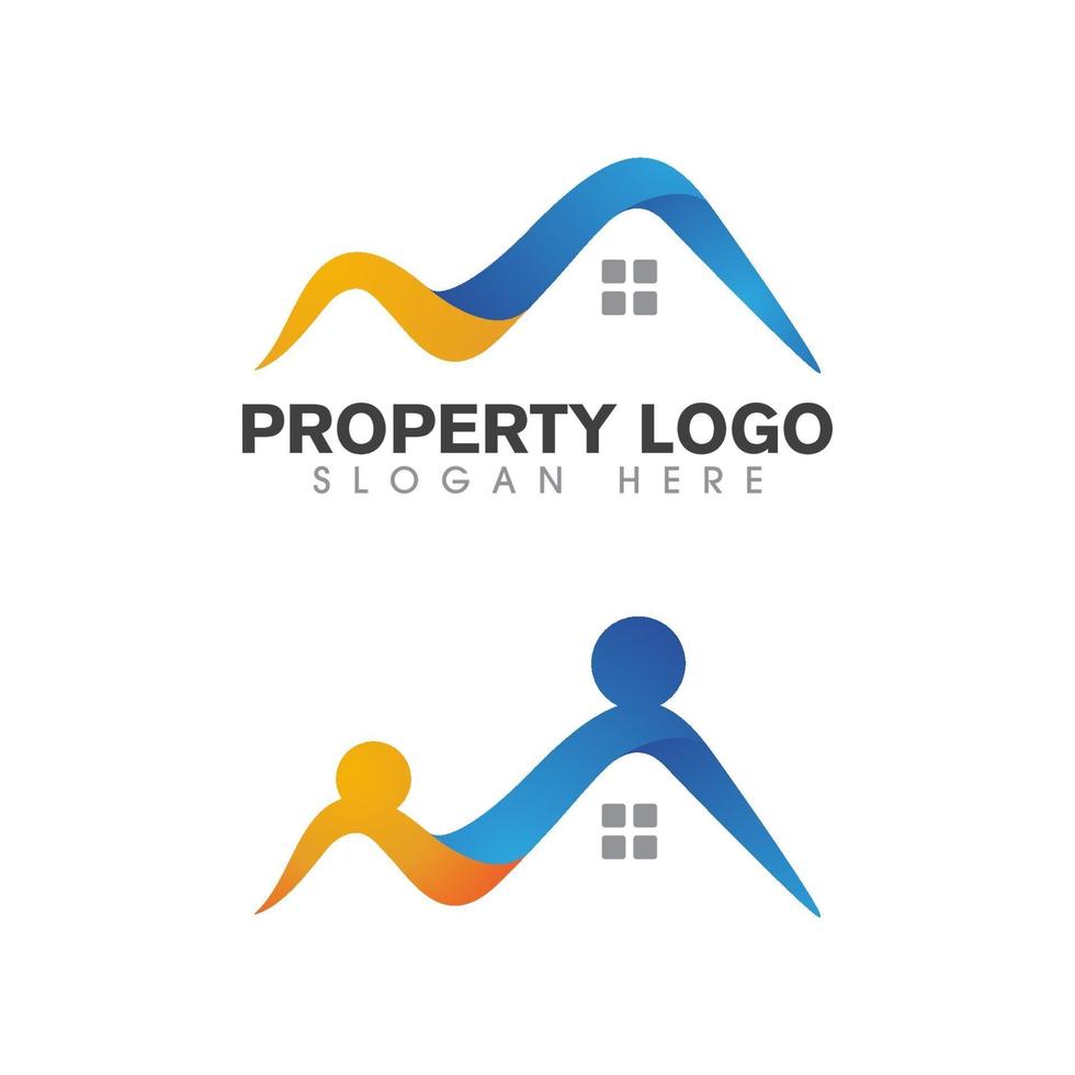 diseño de logotipo de propiedad y construcción vector