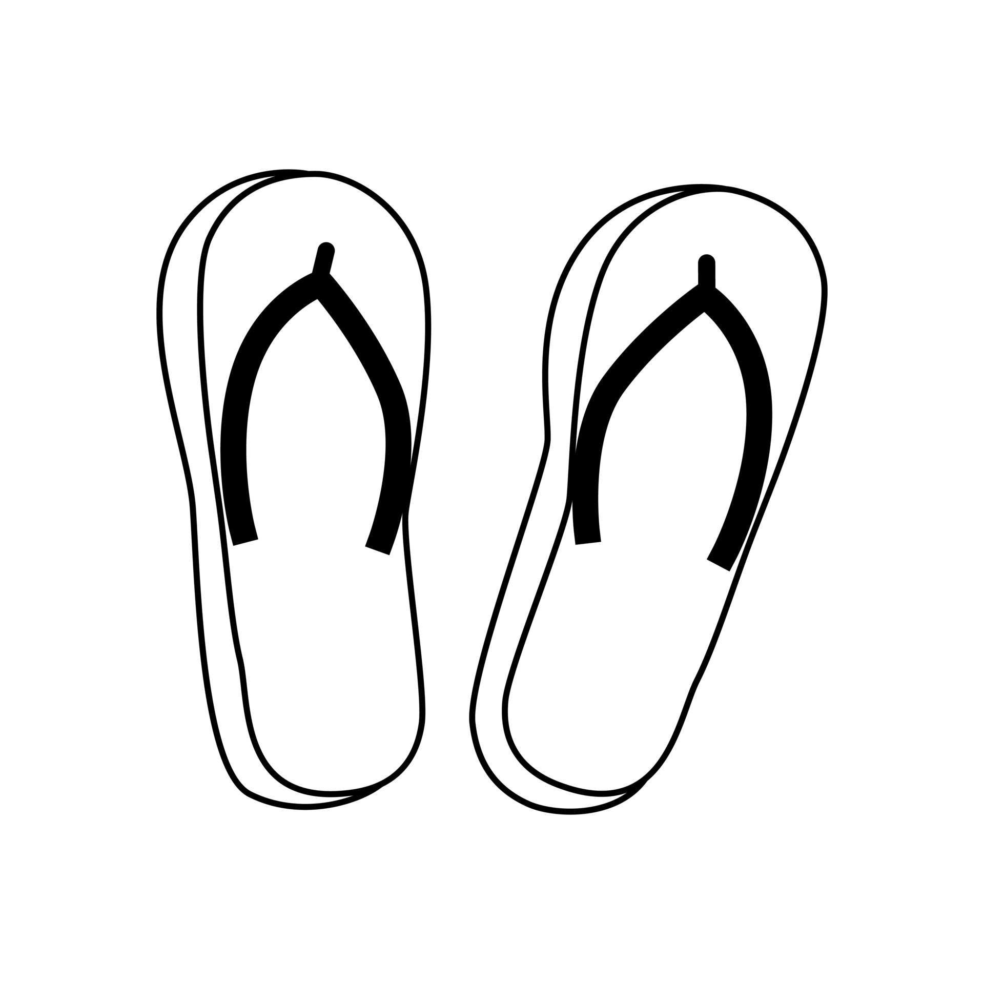 Women's summer flip-flops in doodle style. Flat vector illustration ...