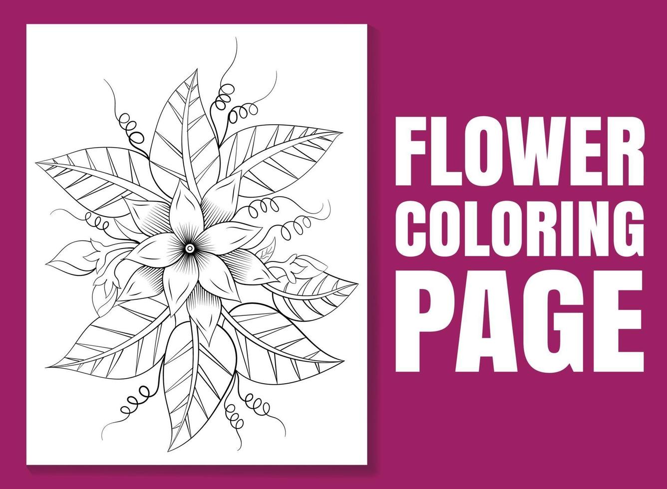 Flower coloring page. Coloring book page for adults and children. vector