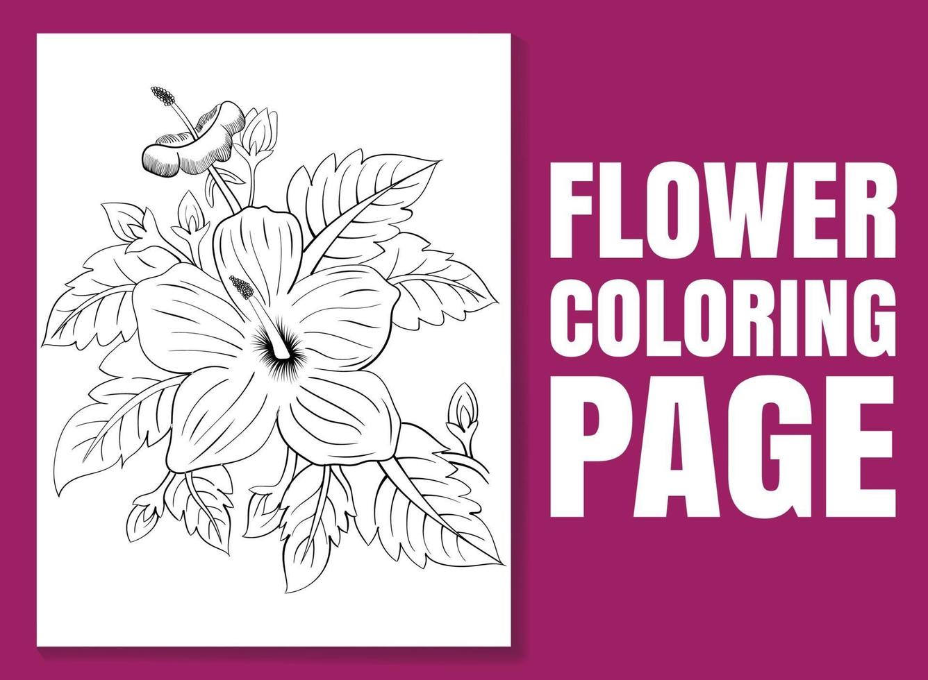 Flower coloring page. Coloring book page for adults and children. vector