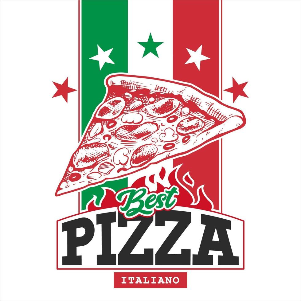 plantilla de diseño de caja de pizza retro vector