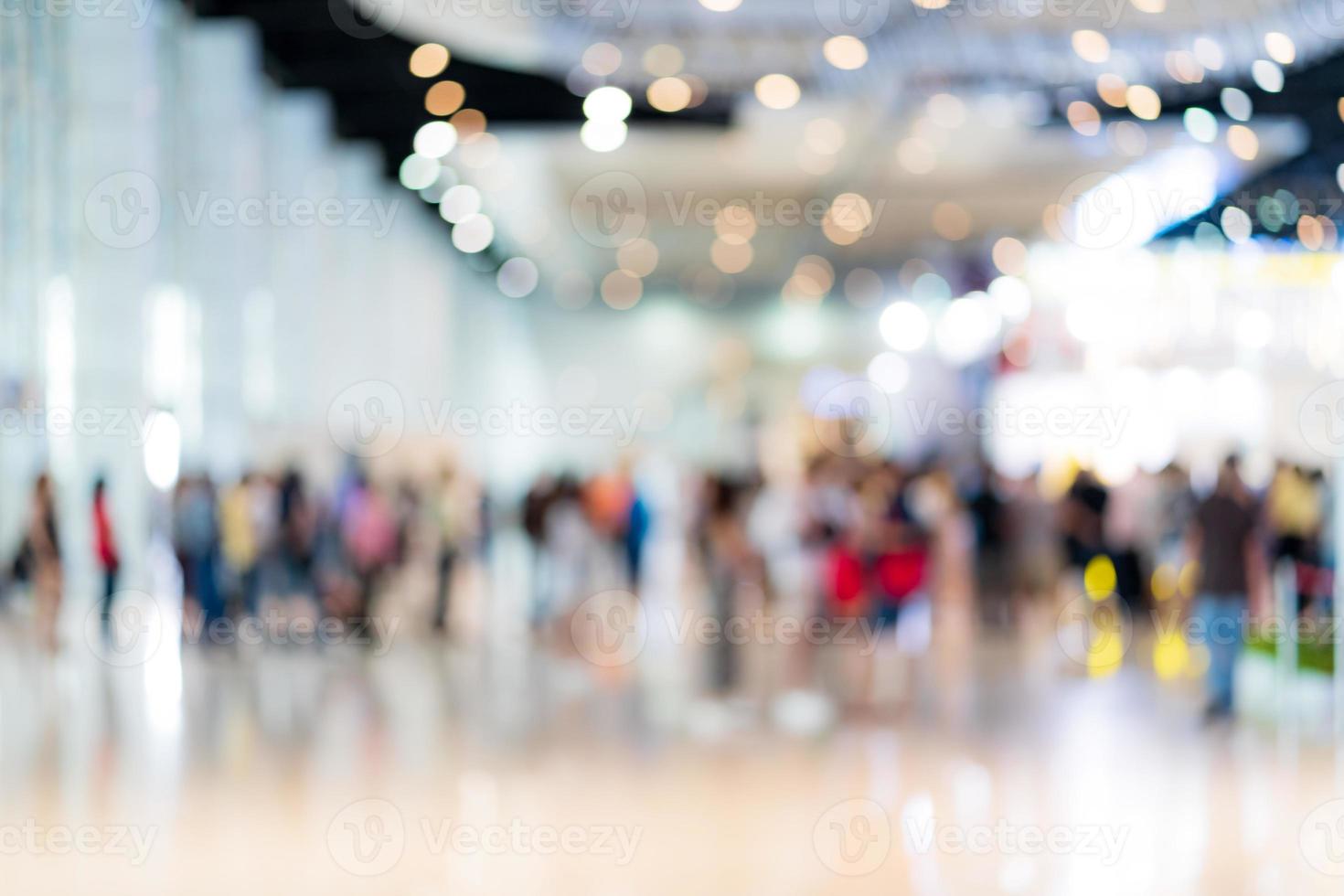 Blur image background of people in exhibition show photo