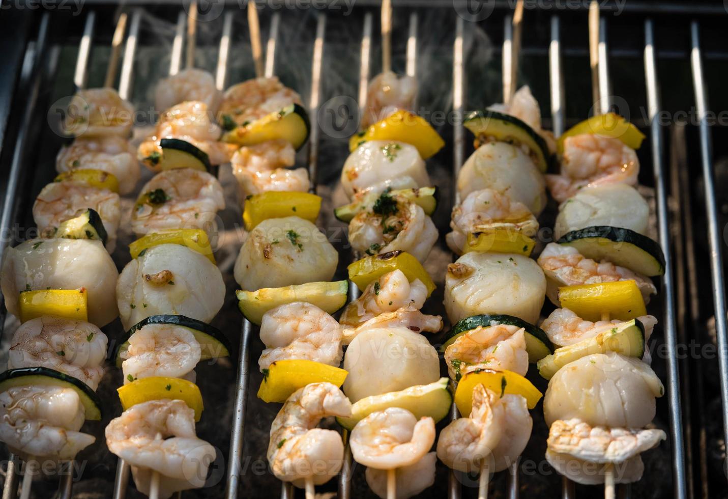 Mediterranean marinated seafood for grilling photo