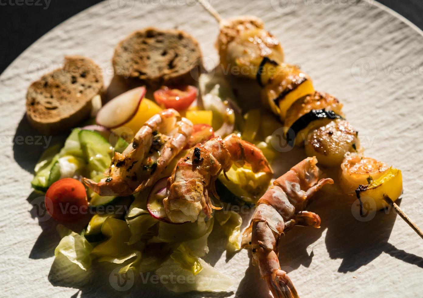 Mediterranean marinated seafood for grilling photo