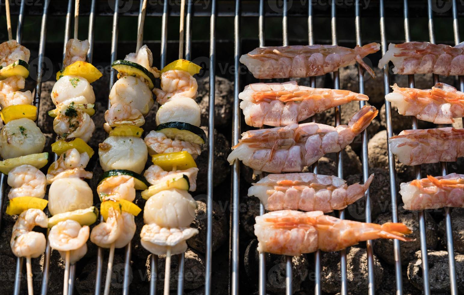 Mediterranean marinated seafood for grilling photo