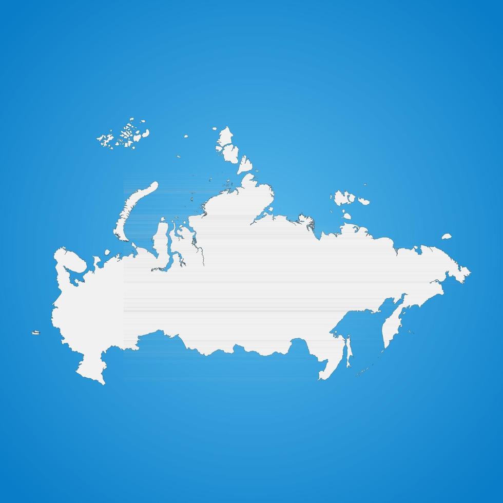 Highly detailed Russian Federation map with borders isolated on background vector