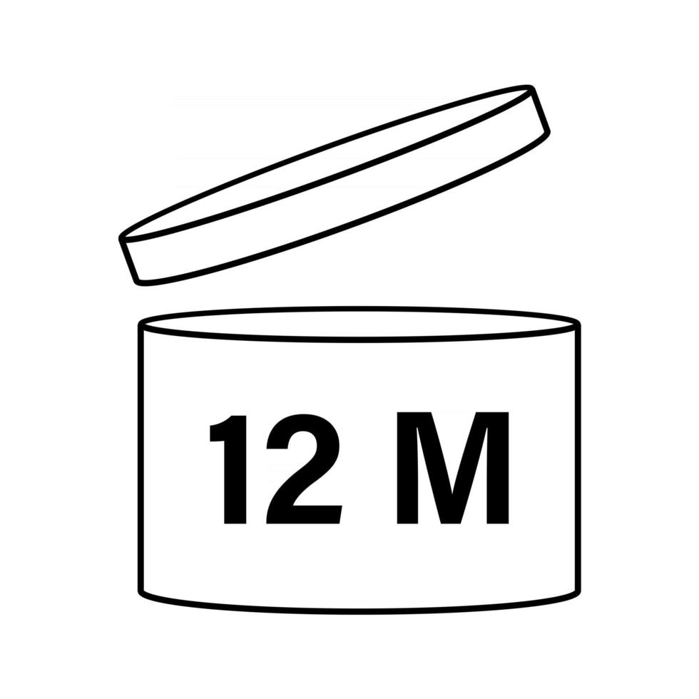 Expiration date after opening the package Simple icon on product packaging and box vector