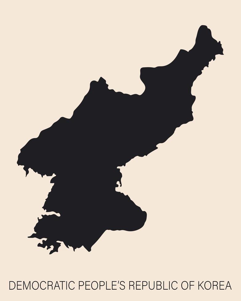 Mapa de Corea del Norte muy detallado con bordes aislados en segundo plano. vector