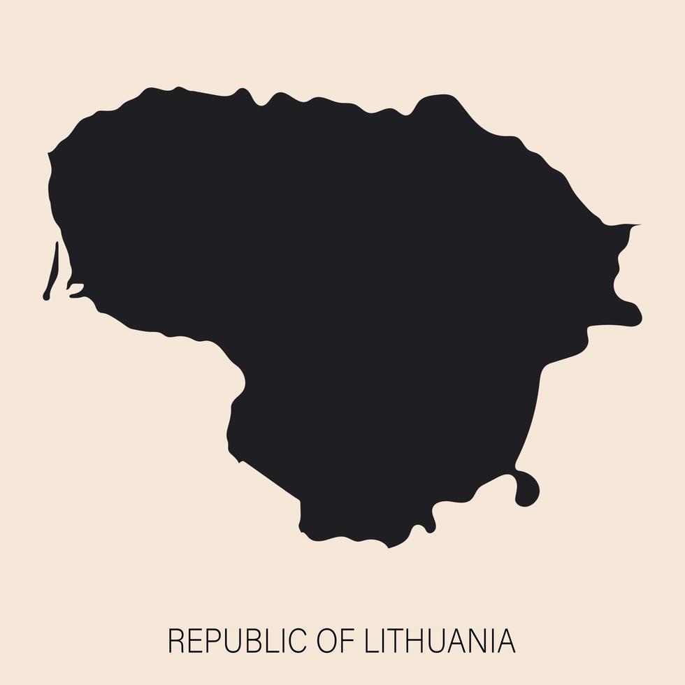 Highly detailed Republic of Lithuania map with borders isolated on background vector