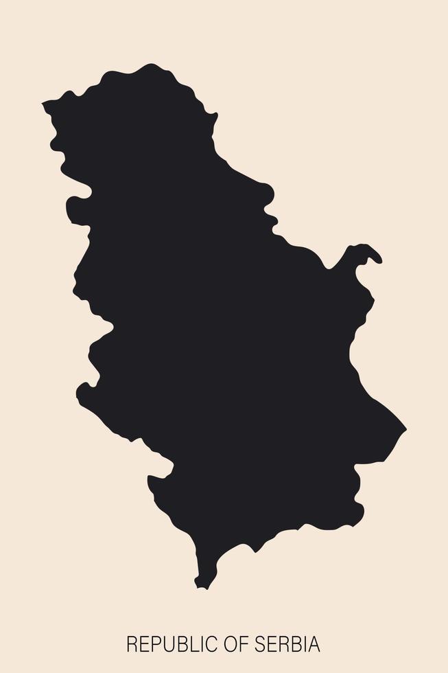 Mapa de Serbia muy detallado con bordes aislados en segundo plano. vector