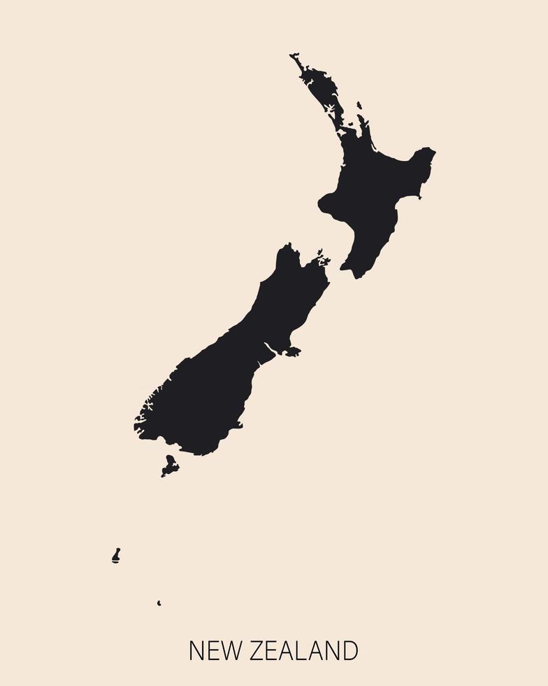 Highly detailed New Zealand map with borders isolated on background vector