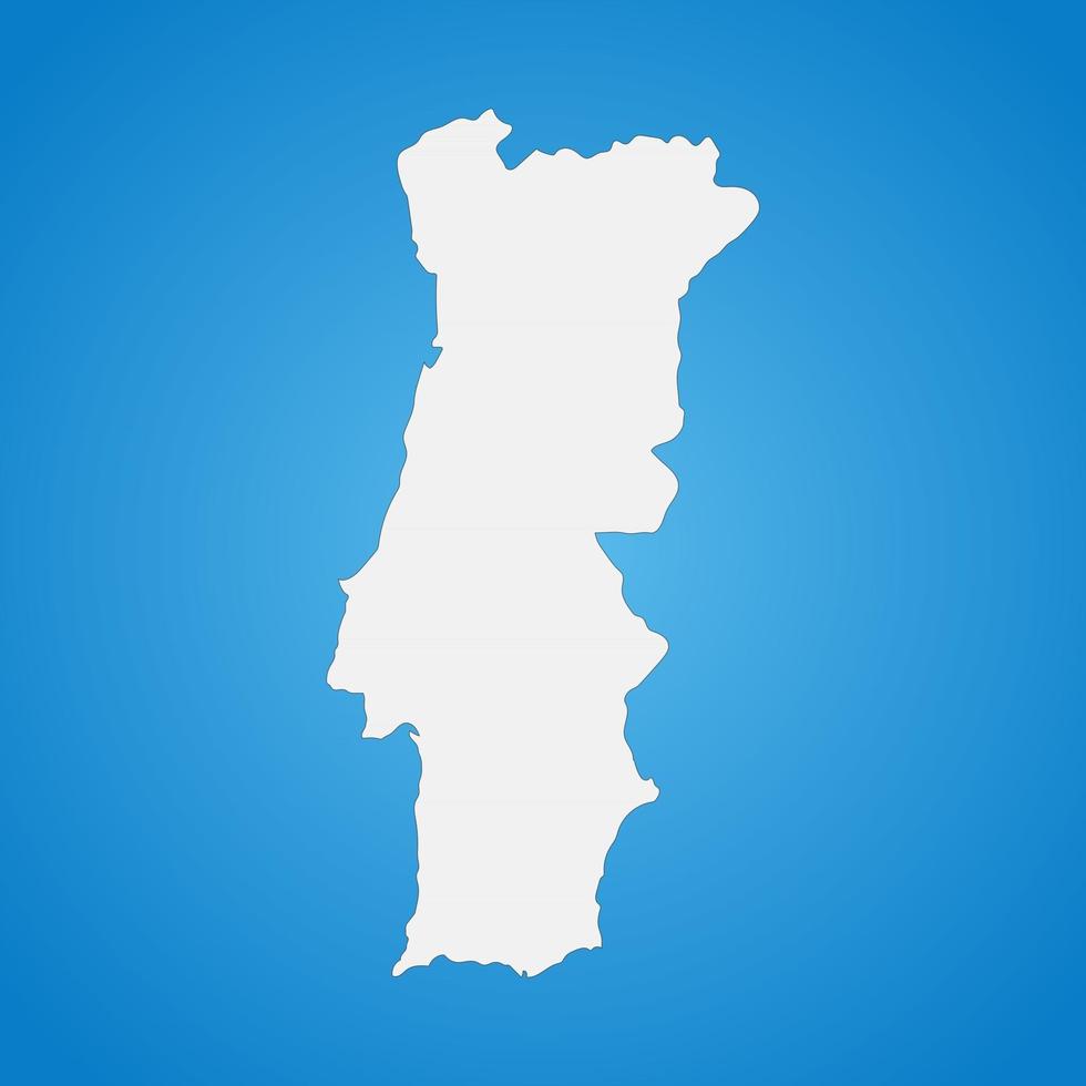 Highly detailed Portugal map with borders isolated on background vector