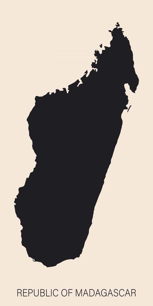 Mapa de Madagascar muy detallado con bordes aislados en segundo plano. vector