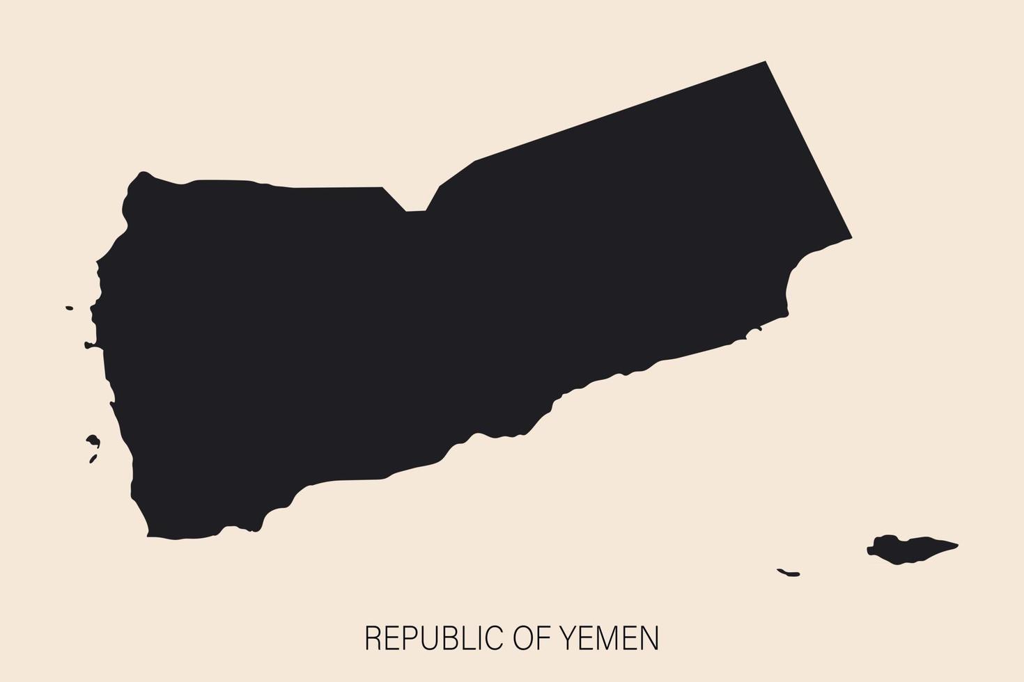 Mapa de yemen muy detallado con bordes aislados en segundo plano. vector