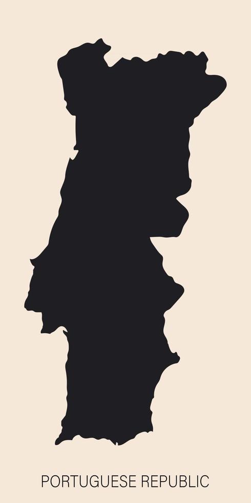 Highly detailed Portugal map with borders isolated on background vector