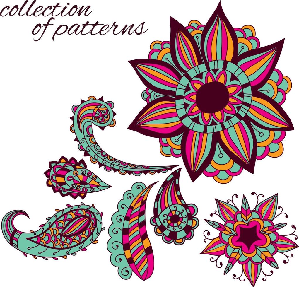 Beautiful floral patterns for postcard poster or print on fabric. vector