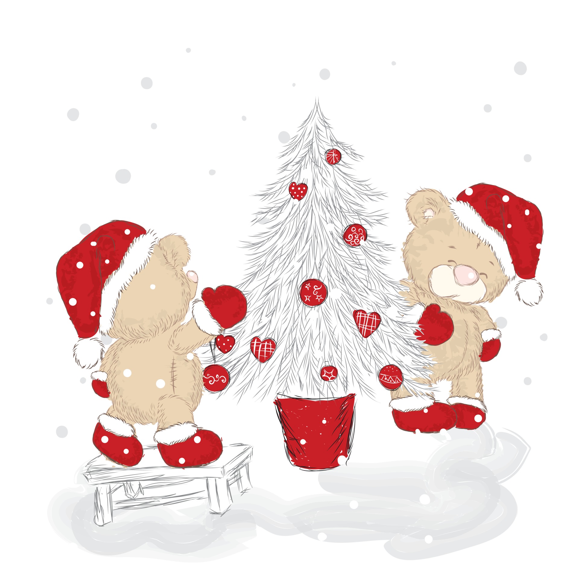 Bear in Christmas hat . 3133037 Vector Art at Vecteezy