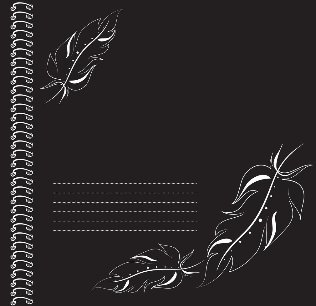 feathers on a black background vector