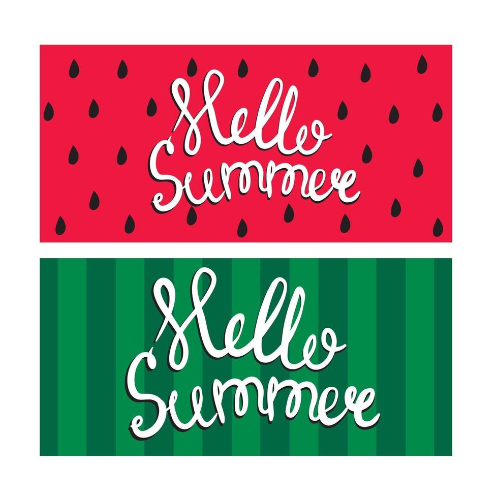 Summer card with watermelon. vector