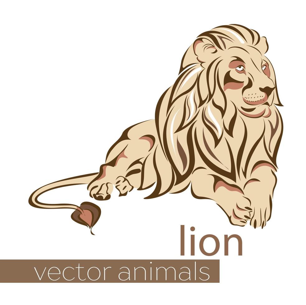 colección de vectores animales. león.