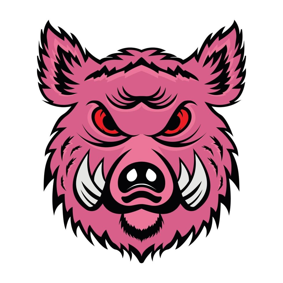 Angry Pig Head vector