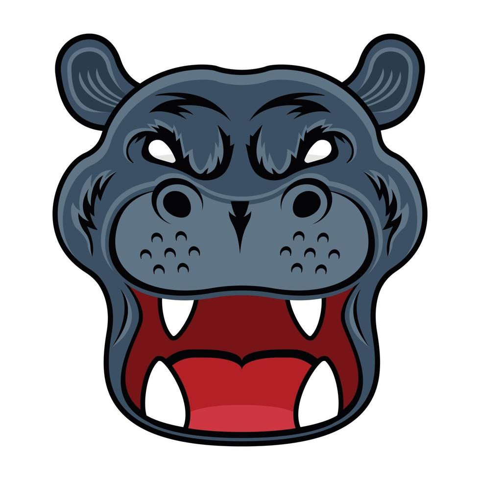 Hippopotamus Face  and mascot vector