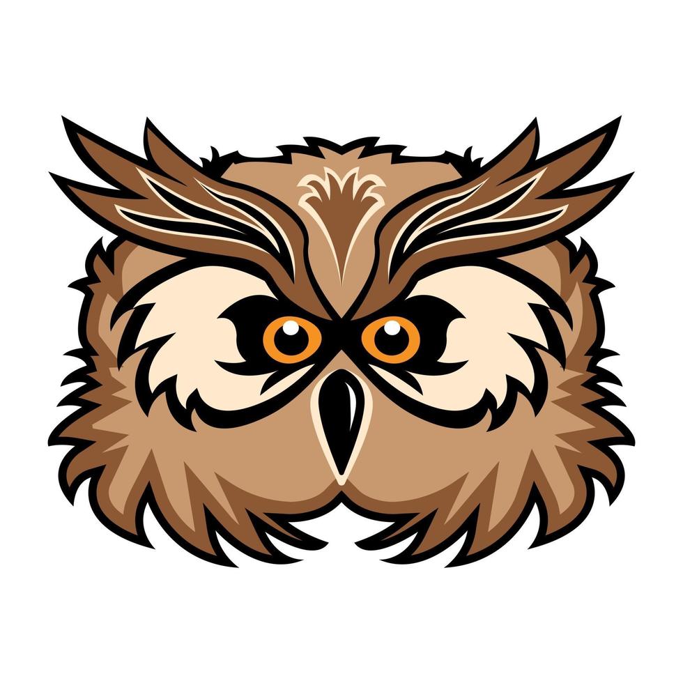 Owl Face and Mascot vector