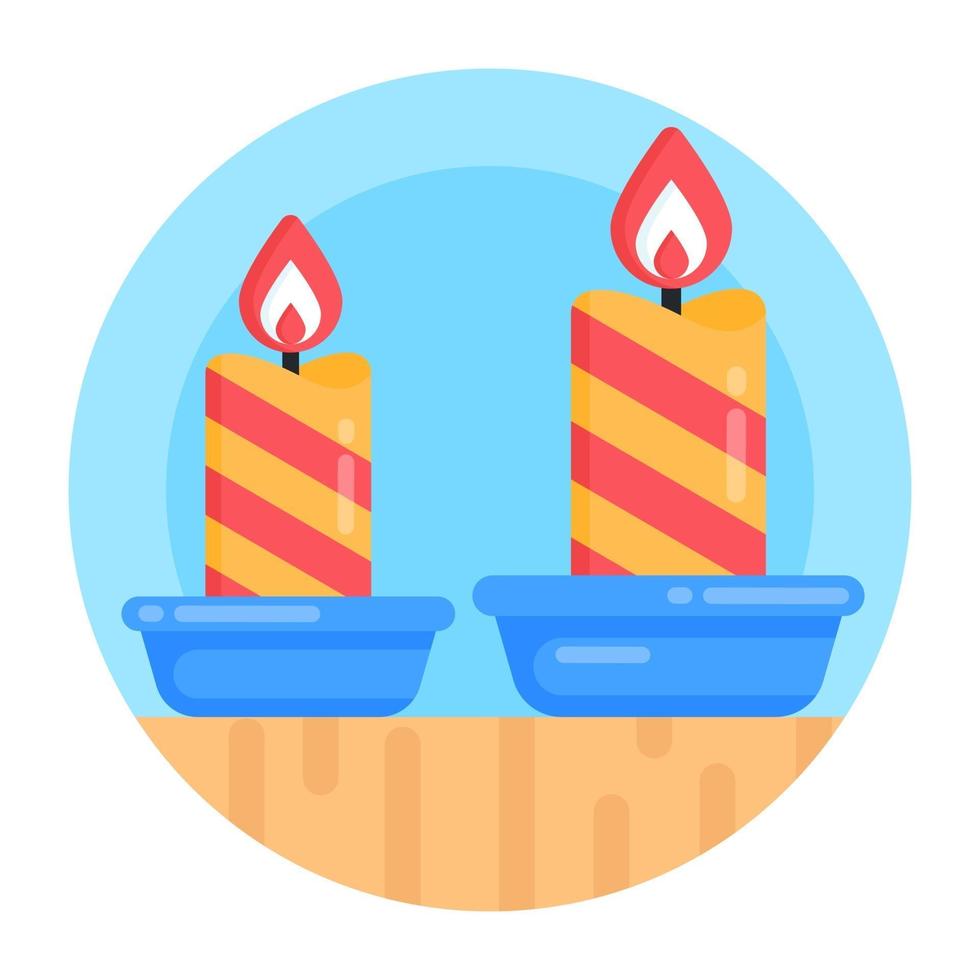 Candles and Rush light vector