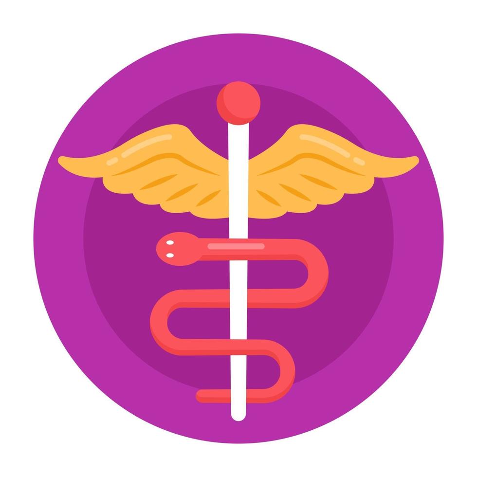 caduceo y ángulo médico vector