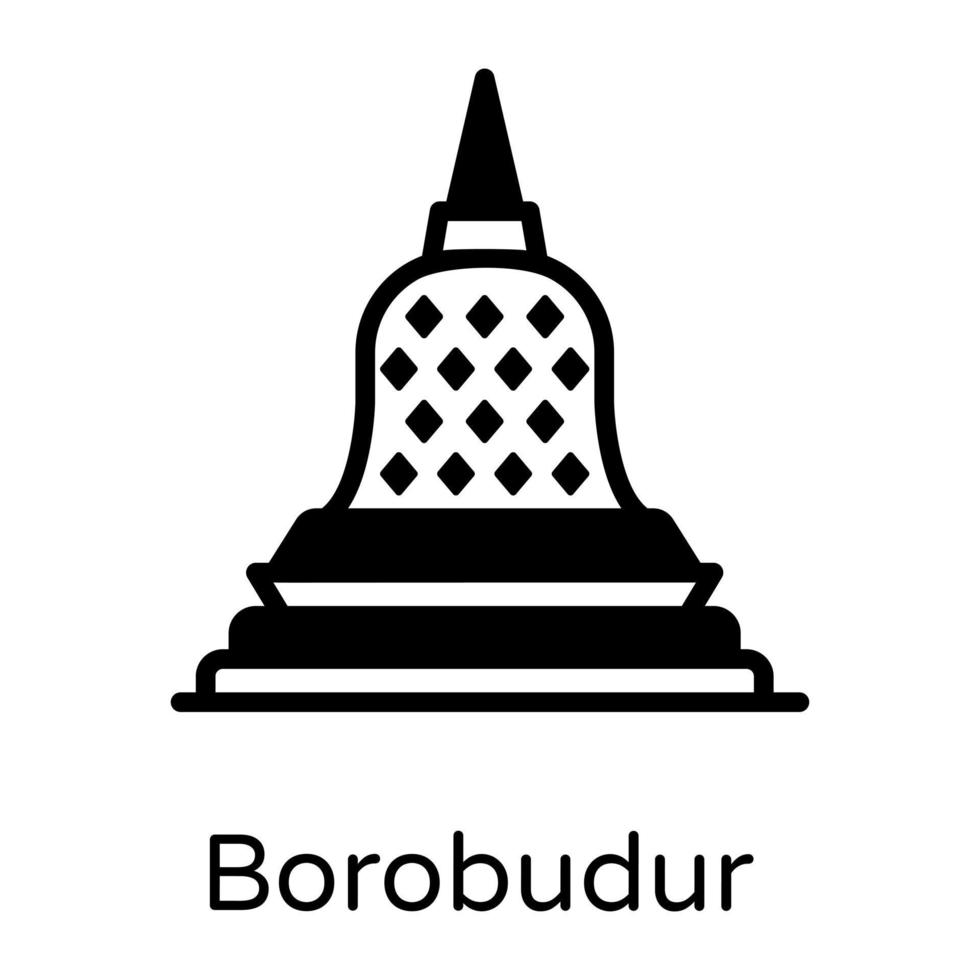 Borobudur y punto de referencia de Indonesia. vector