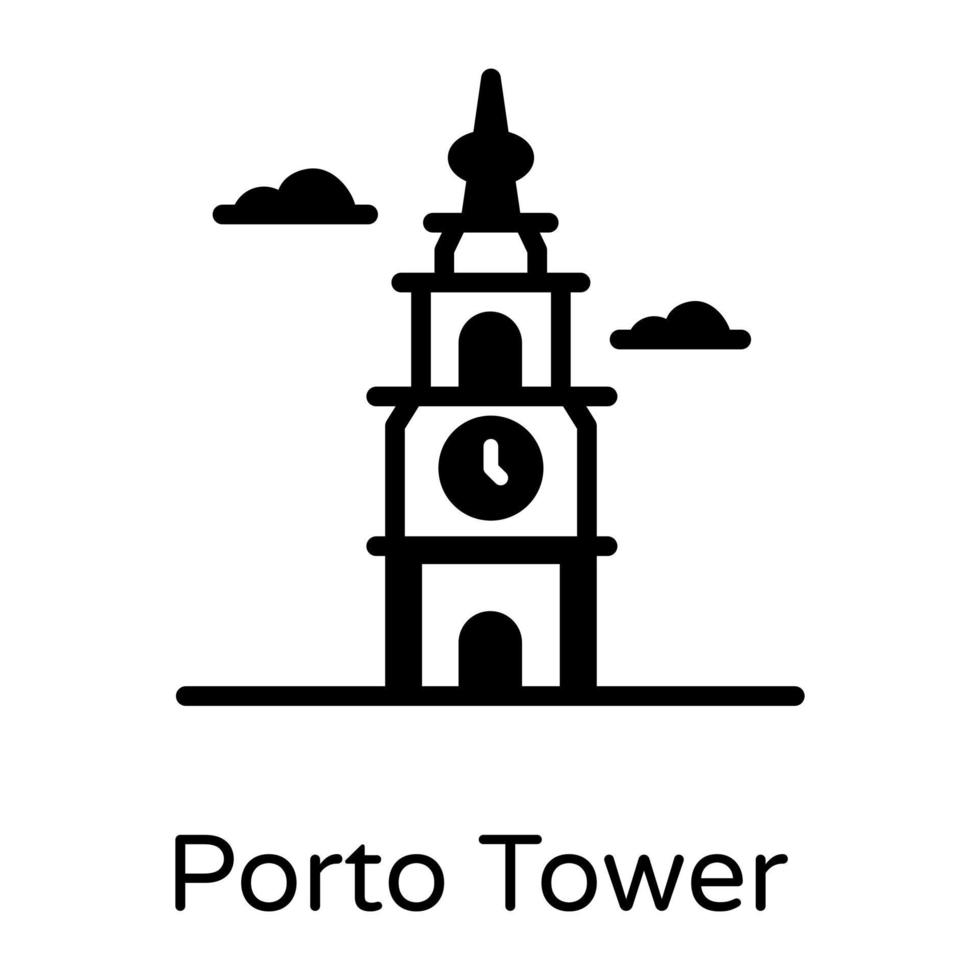 torre de porto y punto de referencia vector