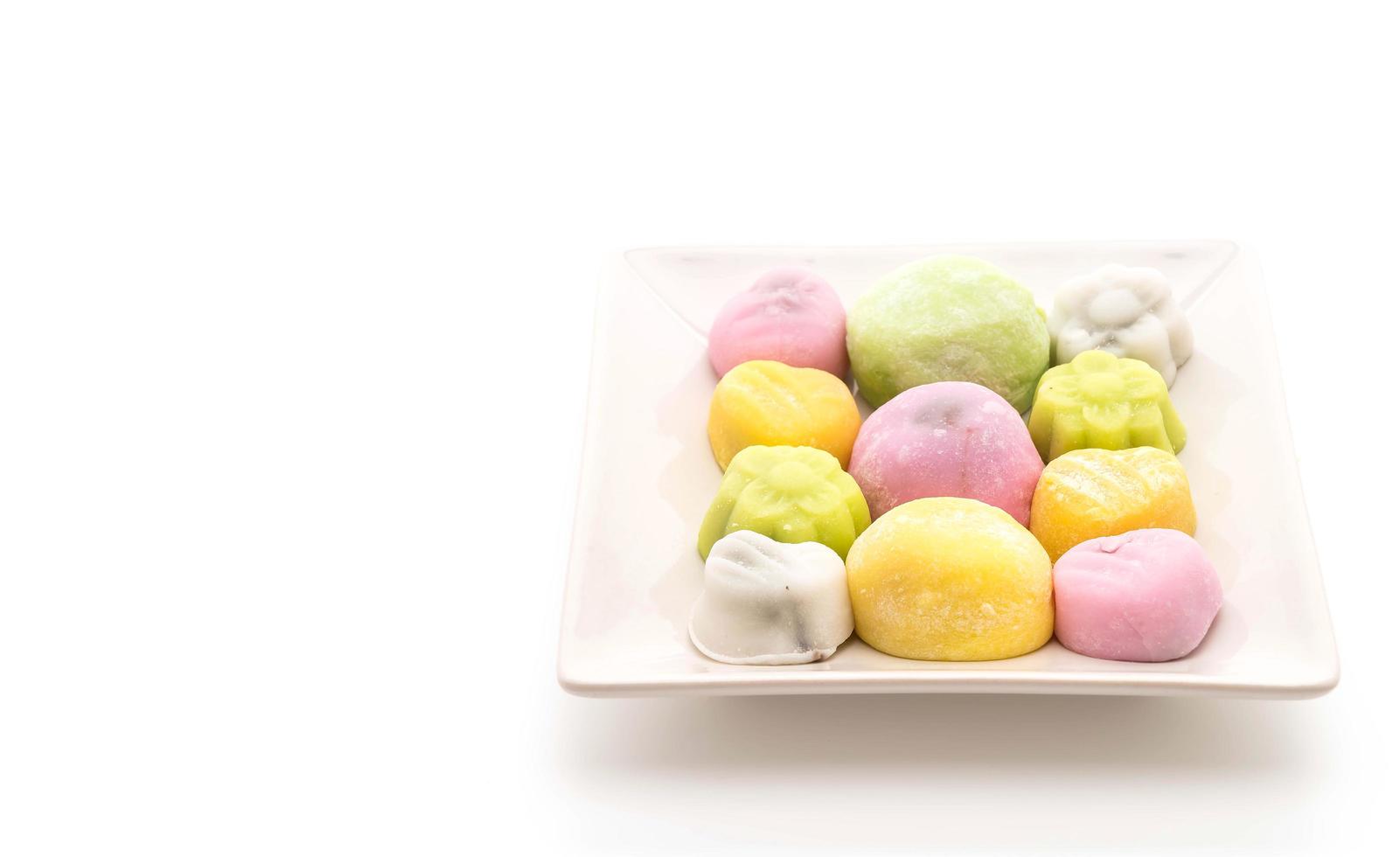 Dessert mochi on white background photo