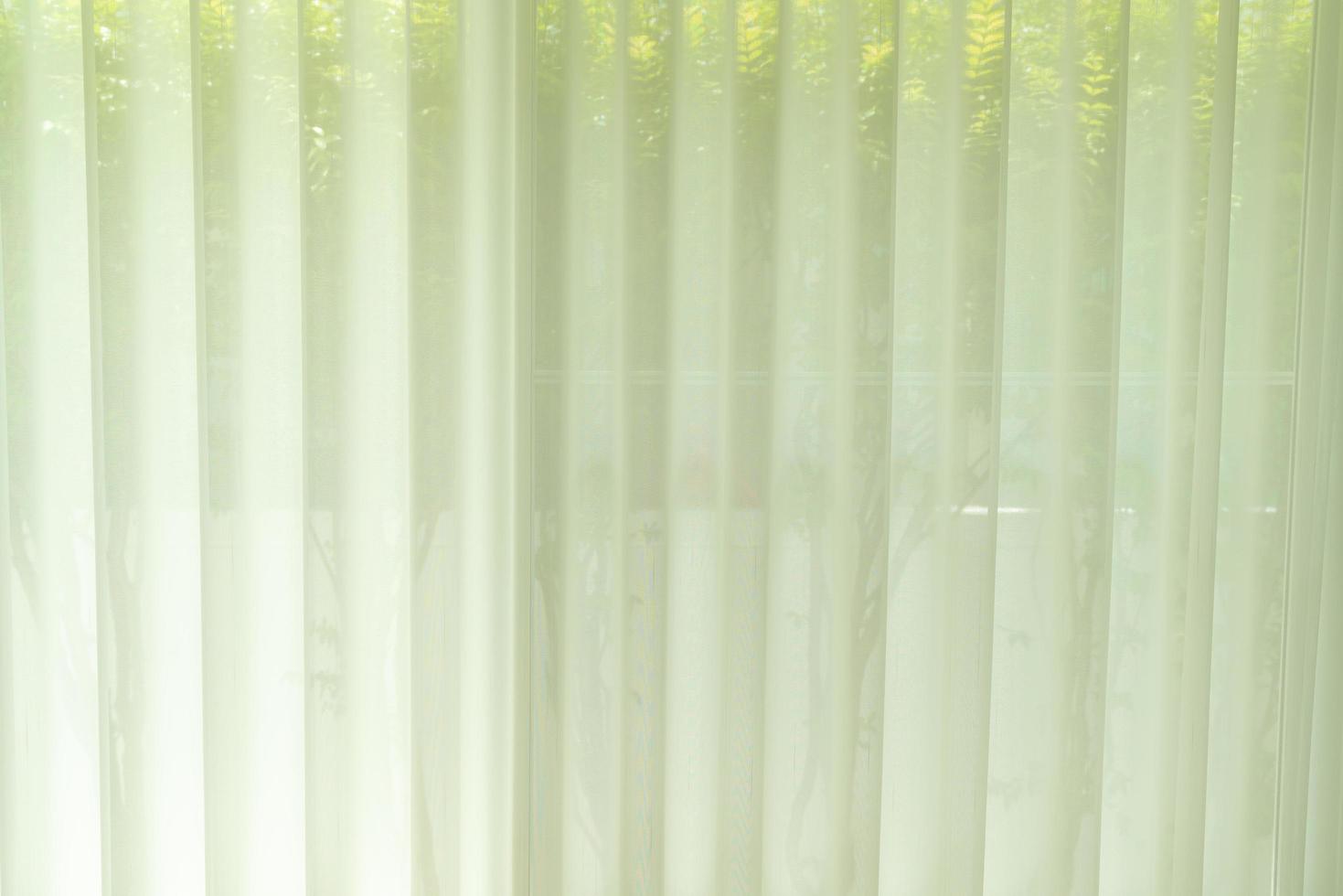 White translucent curtain or light filtering curtain at home photo