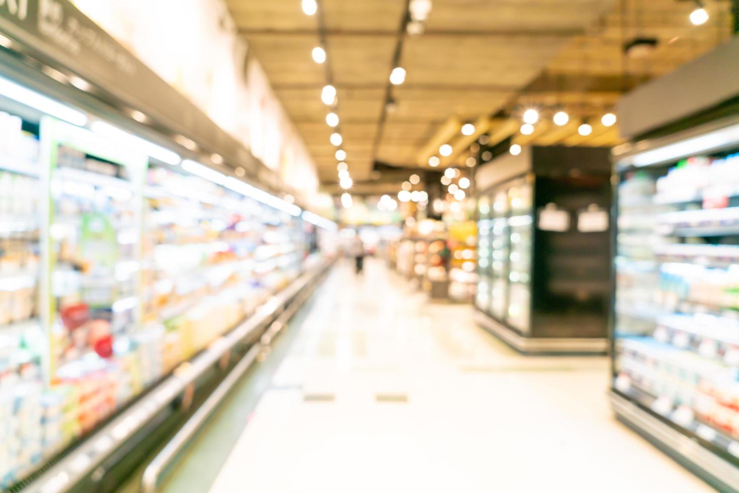 Abstract blur and defocused supermarket for background photo