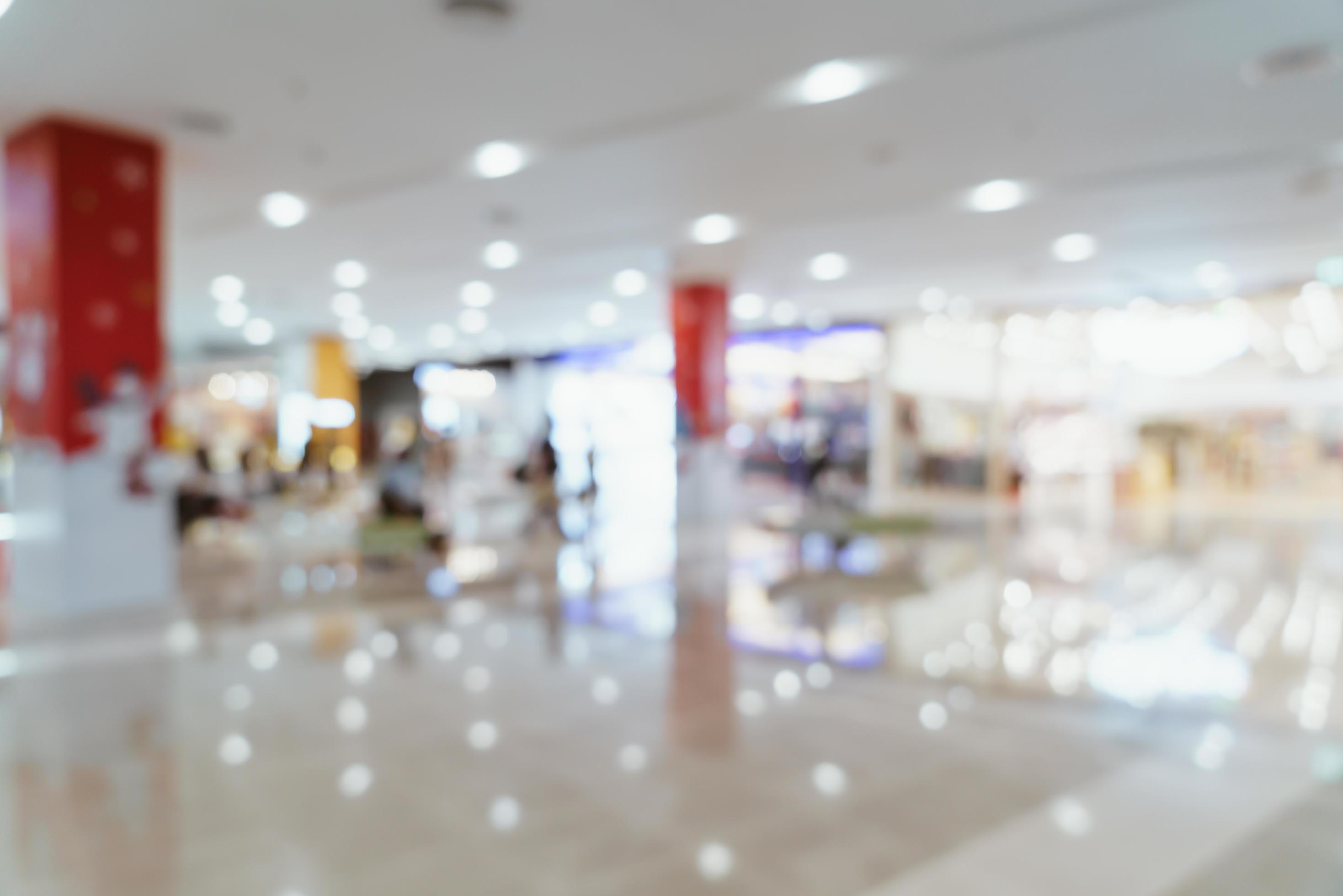 Desenfoque abstracto centro comercial de lujo y tienda minorista para